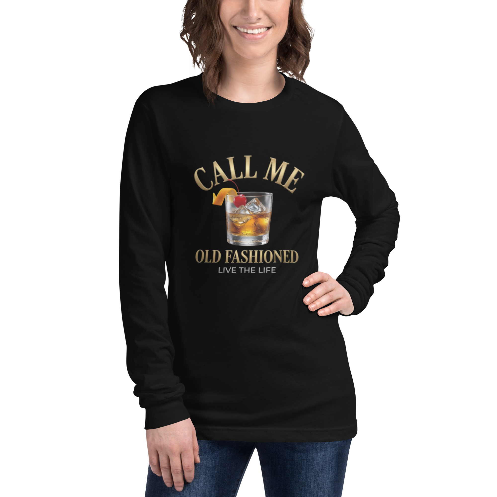 Call Me Old Fashioned Long Sleeve Unisex Shirt | Bourbon Cocktail Tee | Whiskey Gambler