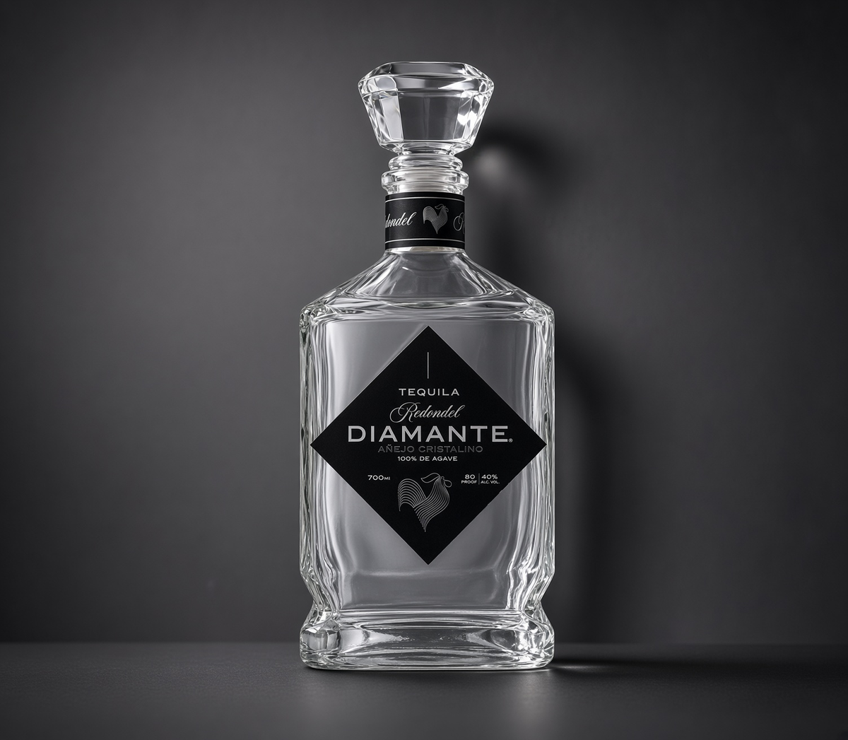 redondel diamante anejo cristalino tequila bottle